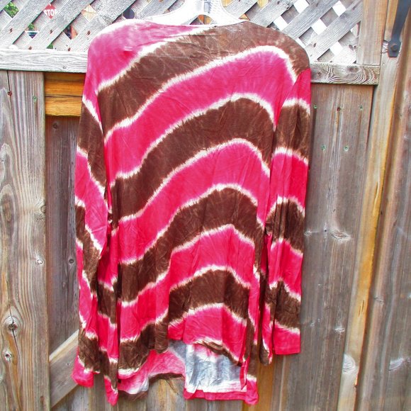 INC Pink & Brown Tie Dye Tunic w/ Bead Accents 2X - Picture 9 of 11